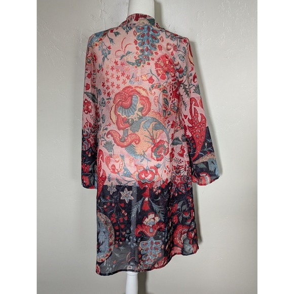 Jorja Kimono Robe Size Small Open‎ Front Long Sleeve Coverup Sheer Romantic Boho - Picture 8 of 10